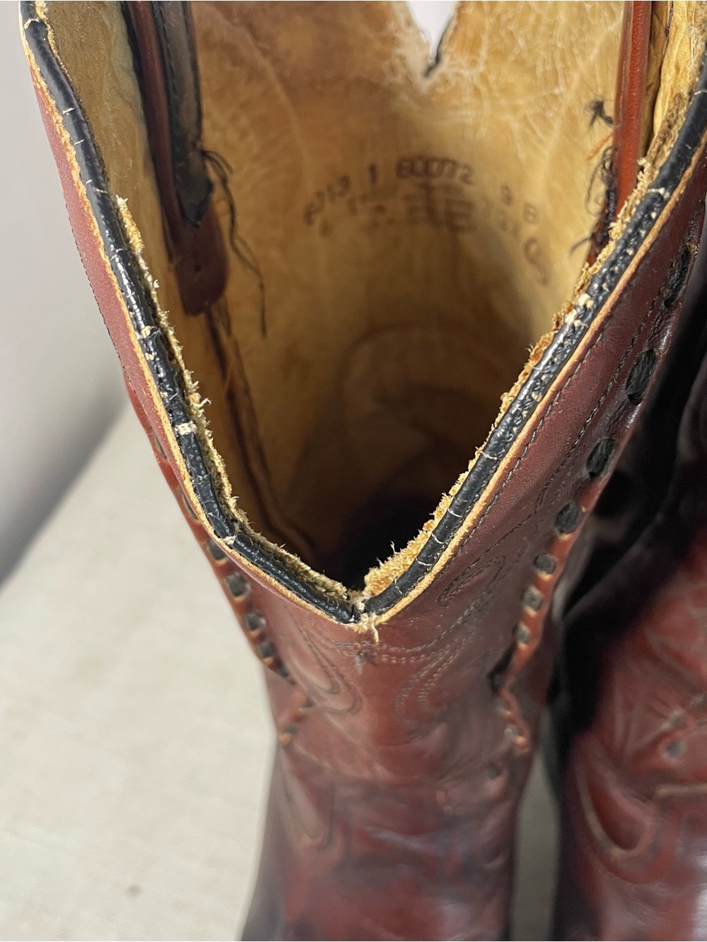 Vintage Acme 1970s-80s Burgundy/Oxblood Acme Bucklace Western Cowboy Boots - Picture 9 of 14
